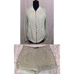 Victoria Beckham Mint Bomber Jacket and Short szL